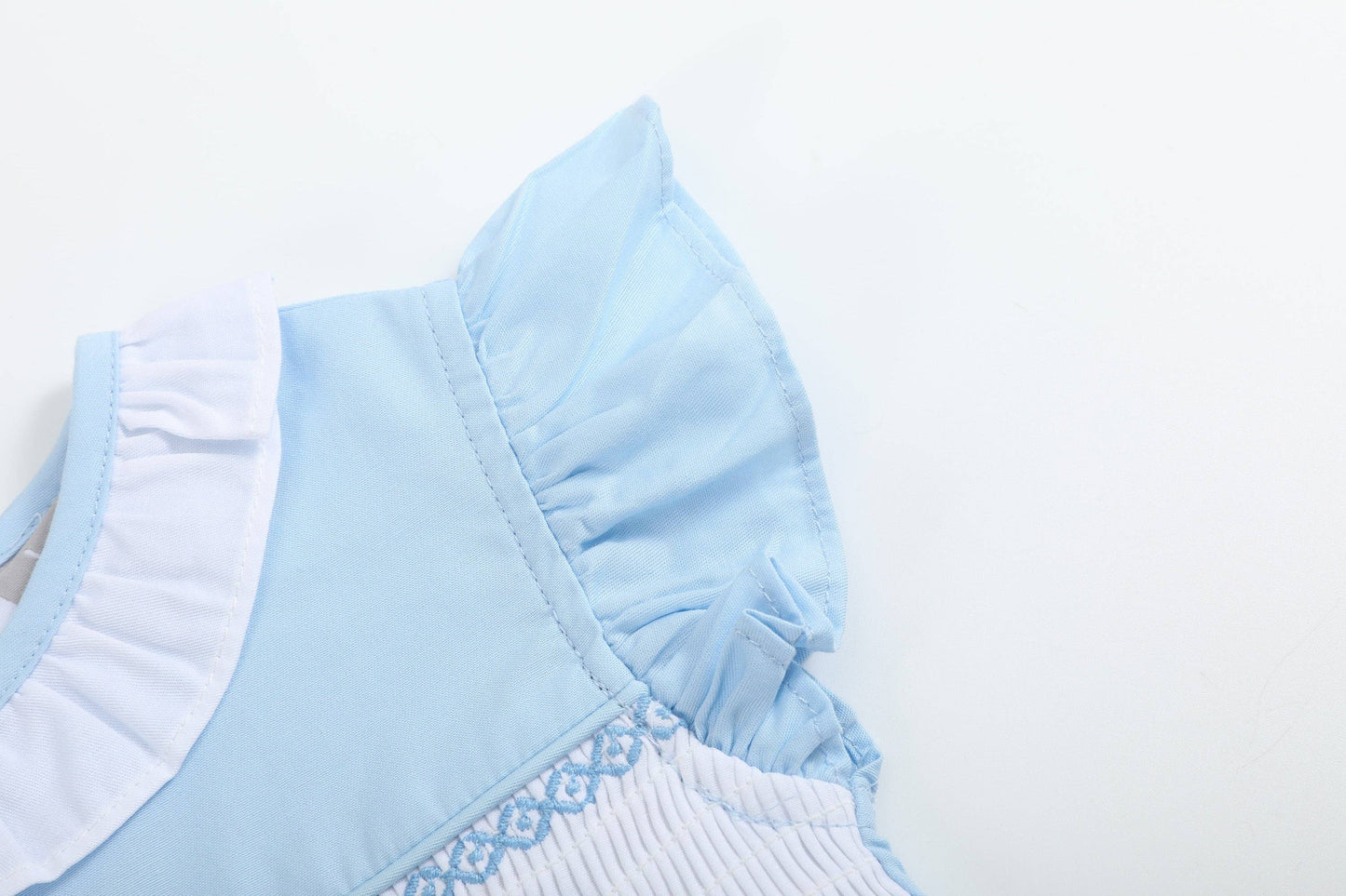 Blue Lil Sister Smocked Romper