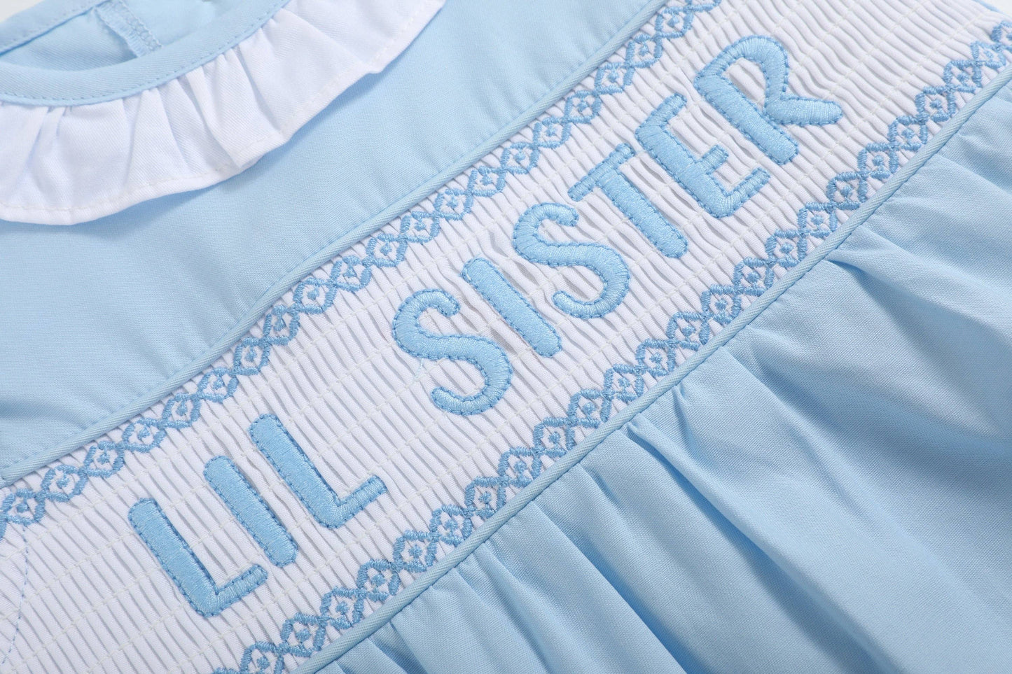 Blue Lil Sister Smocked Romper